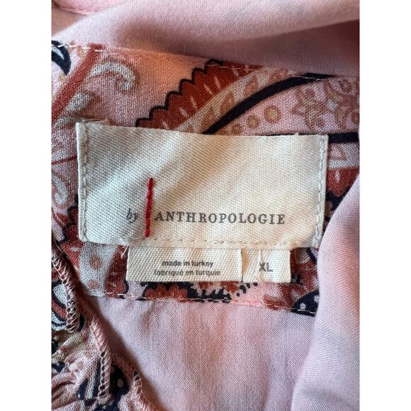 Anthropologie Pink Paisley Midi Dress - Picture 7 of 9